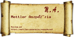 Mettler Aszpázia névjegykártya